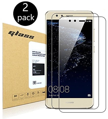 [2-Pack] Huawei P10 Lite Displayschutzfolie, HoPerain [Hartglass] Panzerglas Schutzfolie,9H Hartglass, Anti-Kratzer, Anti-Fingerabdruck