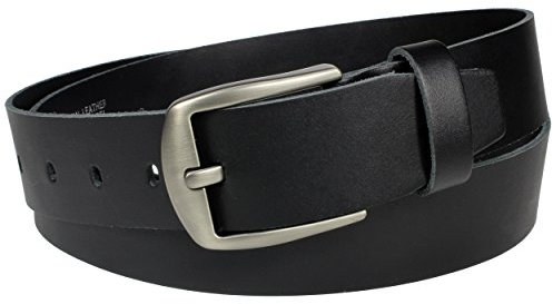 Vascavi Ledergürtel echt Leder Gürtel Damen schwarz Herren Jeansgürtel | 4 cm breit und 0.3 cm stark | Made in Germany real leather men belt unisex (100 cm Gesamtlänge 115 cm)