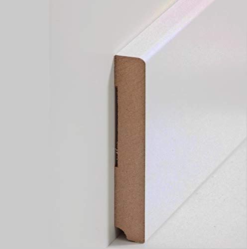 Fuß- u. SockelleistenNürnberg 115 x 19 mm MDF foliert - 720.115 | Fußleiste | Bodenleiste | Profisockelleisten | Weiß