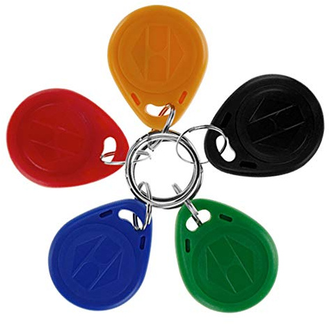 LIBO 125KHz Smart ID Key Tag Card RFID Access Control Key Card Proximity EM4100 TK4100 Keyfobs Keychains NFC Token Badge Holder (Pack of 100, Mix Color)