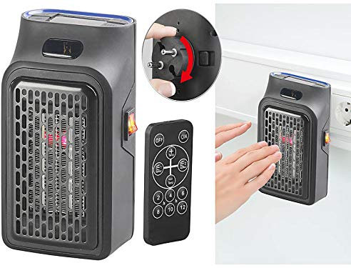Sichler Haushaltsgeräte Mini Heizung Steckdose: Mini-Steckdosen-Heizlüfter mit Timer & Fernbedienung, 2-stufig, 500 W (Miniheizer, Heizstrahler Steckdose, Fernbedienungen)