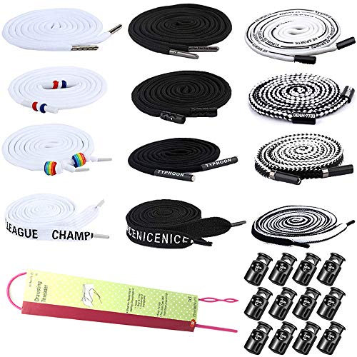 CKANDAY Paquet de 12 Cordons de Rechange, avec 12 Cordons de Serrage en Plastique pour Les Pantalons de survêtement, Sweats à Capuche, filière Flexible pour Vestes Swim Trunks, Lacets de Chaussures