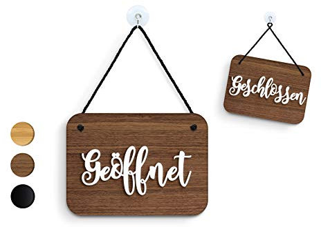 Signs | Shabby Chic Geöffnet Geschlossen Türschild [OC11] - Doppelseitig hängende Türplatte - Reversible Open Closed Business Shop Window Sign for Bar, Pubs, Restaurants and Shops