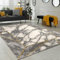 Paco Home Teppich Wohnzimmer Kurzflor Marmor Design Bordüre Geometrisch Grau Gold, Grösse:80x150 cm