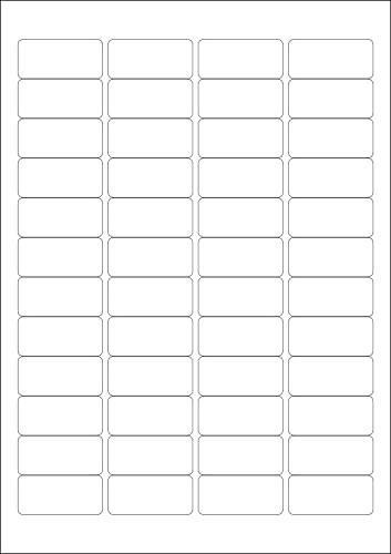 BT-Label 960 Polyesteretiketten (Format 45,7 x 21,2 mm) auf 20 DIN A4 Blatt Klebeetiketten Folie Wasserfest weiß (48 pro A4 Blatt) selbstklebend bedruckbar mit Laserdrucker