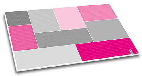 StrichPunkt. - Schreibtischunterlage Schreibunterlage liniert kariert grau pink rosa Papier Papierunterlage DIN A2 40 Blatt