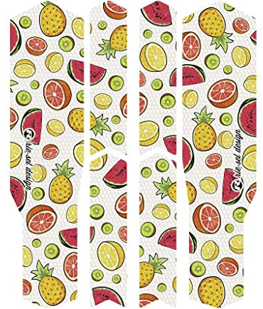 Riesel Design - „Chain:Tape 3000“ Fahrrad Kettenschutz - Stylische Fahrrad Schutzfolie 6 Selbstklebende Shapes/MTB Kettenschutz für den gesamten Hinterbau (Fruit)