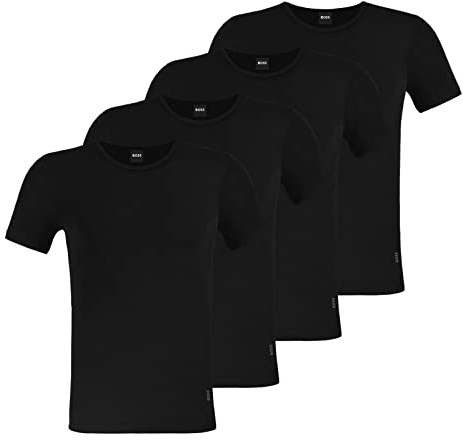 BOSS Herren Modern T-Shirts Cotton Stretch Slim Fit Crew-Neck 4er Pack
