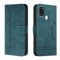 Trugox Handyhülle für Samsung Galaxy A21S Hülle Klappbar Klapphülle Totemblume mit Kartenfach Handytasche Handy Schutzhülle Tasche Leder Wallet Flip Case Book Cover - Blaugrün