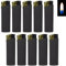 Feuerzeuge schwarz seidige Oberfläche Rubber Matt Slim Line Feuerzeug mit Normalflamme Softflamme wiederbefüllbar Flammenstärke regulierbar (10)