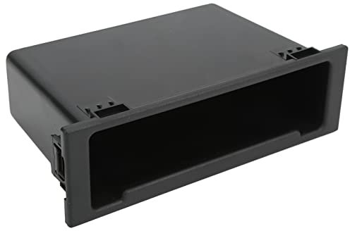 Aramox Dash Radio Storage Box, Car Stereo Audio Radio Storage Box 1Din Dashboard Organizer Black Replacement