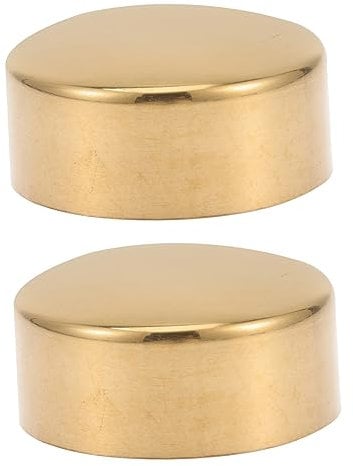 Housoutil Titanium Handrail End Caps, 2PCS Round Stair Rail End Caps for 50mm, Dustproof Cover for Home Office Commercial Use