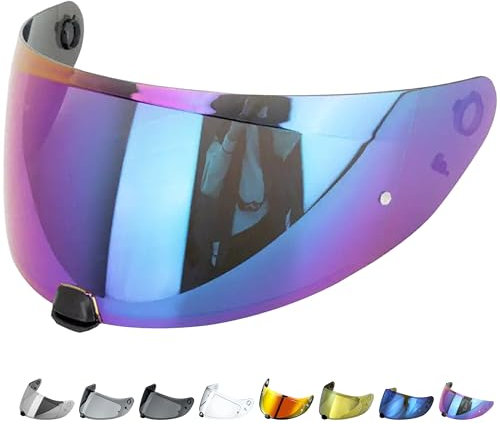 Everalo Kompatibel mit Hjc is 17 Visier - Fg17 - FgSt - C70 - C70n - HJ 20M - Helm Visier hjc is 17 Pinlock Ready - Anti-Kratzer (Regenbogen)