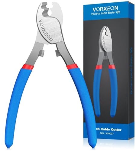 VORXEON Pince Coupe-câbles Manuelle Pince Coupante Électricien Idéale pour Couper les Câbles en Cuivre, en Aluminium et les Câbles Électriques 0AWG Pince à denuder (6inch)