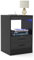 HaodaCulture Nachttisch LED, Nachttisch Schwarz, 3 Schubladen & 1 offenes Fach, 40 x 35 x 60 cm