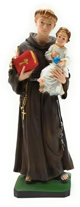 OVUNQUE PROTEGGIMI Statue des Heiligen Antonius von Padua 20 cm Marmorpulver 7.87 '' St. Anthony of Padua Statue St. Anthony with Child Made in Italy