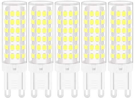 YUANHENLIZ 7W G9 LED Bulbs Cold White Energy Saving Light Bulbs for Home Lighting 360 ​​° Degree Beam Angle LED Lamp, Equivalent to 50W 55W G9 Halogen Bulbs,220-240V(5 Pack, 7W)