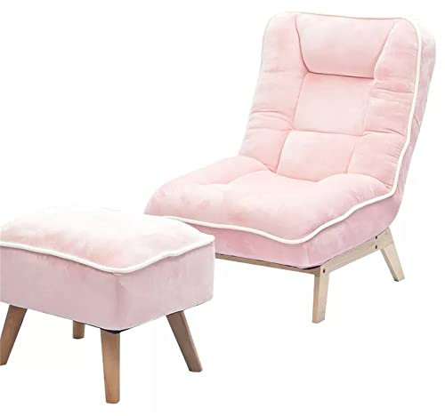 BYERZ HADWAO Klappbares Lazy Sofa mit Hocker, Fußstütze, Liegestuhl, verstellbare Rückenlehne, Lounge-Stuhl, Boden gepolsterter Couch-Stuhl