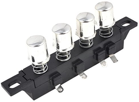 Piezas de recambio Campana extractora eléctrica de Control AC 250V/1A, 4 posiciones de botones redondos, 3 enclavamientos, 1 reinicio, interruptores de teclado tipo Piano