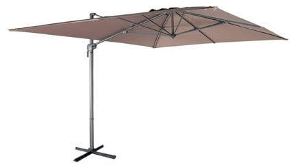 Alice's Garden - Rechteckiger Sonnenschirm 3 x 4 m - Antibes - Taupe - Ampelschirm, kippbar, faltbar und drehbar 360