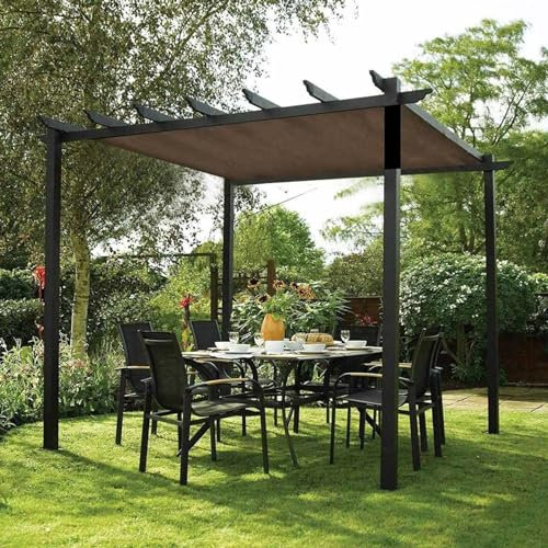 Filet Ombrage 3x3 3x4 Voile Ombrage Filet d'ombrage ExtéRieur Toile Ombrage 4x3 Toile d Ombrage RéSistant Aux 90% UV d'ombrage Extérieure pour Pergola Terrasse Jardin,brown-6x8m