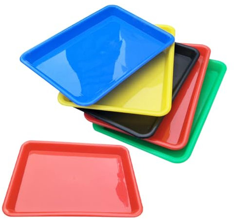 TOPPERFUN Juego De Bandejas De Plástico Prácticas 6 Mini Contenedores para Juguetes De Niños Y Niñas Vajilla De Arte Almacenamiento Color Aleatorio