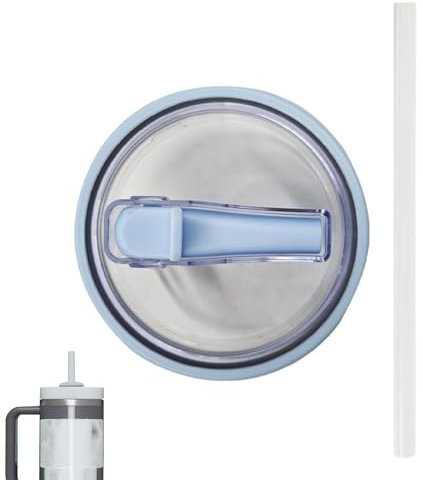 Straw Lid Replacement For Stanleys Hydrojugs 40oz, Clear Spill Proof Splash Mug Lids With Foldable Straw, Durables Leakproof Water Cup Cover, For Stanleys Cup Tumbler fli-p Straw Lid Replacement