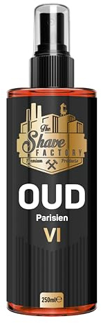 THE SHAVE FACTORY Aftershave-Kölnischwasser – Oud 06 Parisien 250ml – Elegante & Belebende Pflege nach der Rasur – Raffinierter Oud-Duft – Beruhigt, spendet Feuchtigkeit & erfrischt
