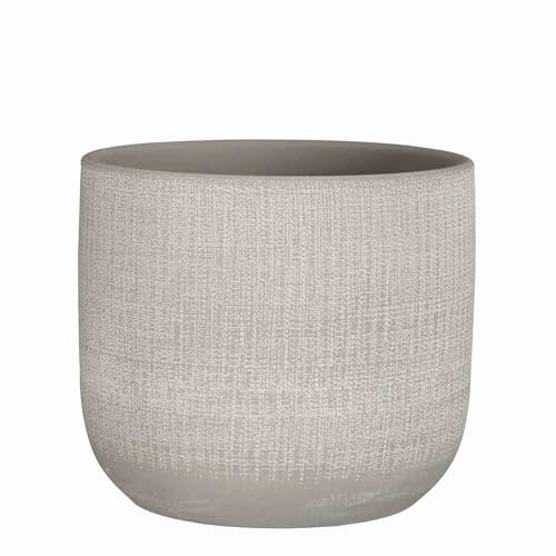 MICA Decorations Blumentopf Florian - 22x22x20 cm - Terrakotta - Hellgrau