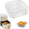 AZKEEGREY 3 Layers 20 cm Air Fryer Racks Square Air Fryer Basket Tray, Stainless Steel Air Fryers Accessories Stacking Bacon Racks for Air Fryer Baking and Oven