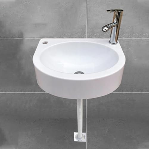 Generisch Lavabo da parete 45 x 34 x 14,5 cm, in plastica, piccolo lavandino camper per per bagno, campeggio, giardino, bianco