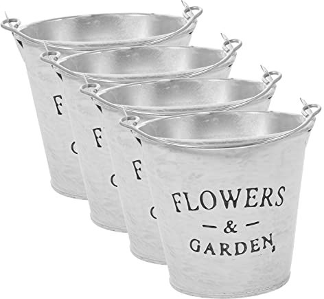 Supvox 4stücke Sukkulenten Topf Aus Eisen Vintage Blumentopf Für Zuhause Kreativer Pflanzenvase Mit Griffen Dekorativer Eisen Blumeneimer Für Garten Praktische Pflanzgefäß-Dekoration