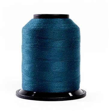 Finesse Thread Solid Colors | 100% Polyester, 3ply, 50wt | Thread Cones | 100% Polyester Thread for Quilting and Sewing (Denim, 1,100 Yards)