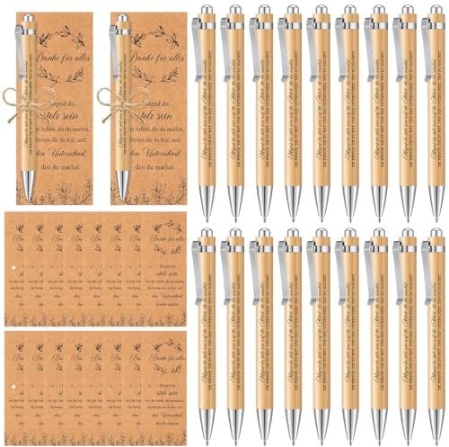 Nezyo 18 Stück Abschiedsgeschenk für Kollegen Ruhestand Jobwechsel Geschenk Inspirierende Druckkugelschreiber mit Gravur Kraftpapier Lesezeichen(Mögest du Stolz Sein)