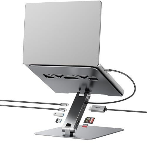 BENFEI Support pour ordi Portable avec Station d'accueil USB C 7in1, HDMI 4K@60Hz, 1*SD 1*Micro SD, 100W PD, 10Gbps 1*USB C 3.2 & 2*USB A 3.2 Compatible avec MacBook Pro/Air, iPad Pro, XPS, Thinkpad