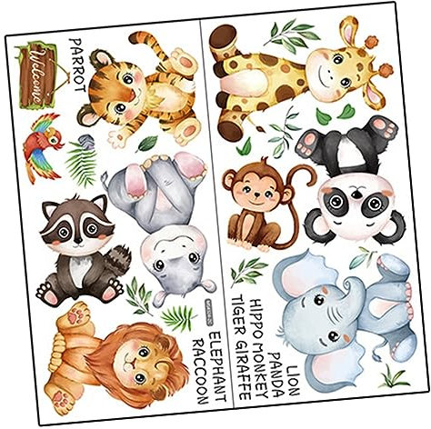 Beaupretty 1Satz Tiere Wandaufkleber Selbstklebende Cartoon Tieraufkleber für Kreative Wanddekoration im Kinderzimmer für Schlafzimmer und Spielzimmergestaltung