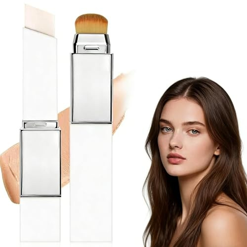 Color Changing Foundation Stick mit Bürste, Cover Cream Korean Foundation Stick, Feuchtigkeitsspendende Grundierung mit Mittlerer bis Voller Deckkraft, for All Skin Types