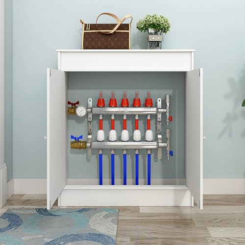 Cache-radiateur Décoratif À Portes Persiennes Doubles, Sans Perçage, Panneau PVC Lavable Couvercle De Radiateur, Cache-chauffage Design Pour Intérieur Moderne(60 * 90 * 20 cm/23.6 * 35.4 * 7.8 in)