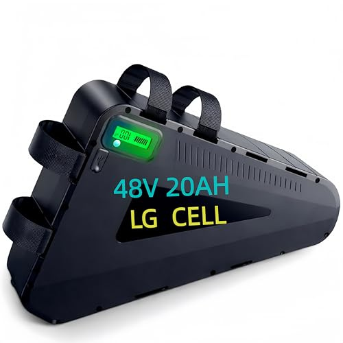Batteria triangolare al litio 48V/52V 30Ah per bici elettrica, con caricatore rapido + BMS, per moto elettrica e mountain bike 0–2000W (48V 20Ah)