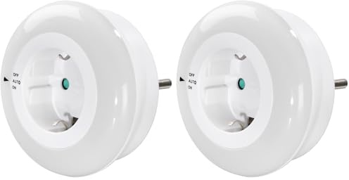 Hama Nachtlicht, mit Steckdose, Nachtsensor, Tageslicht (Orientierungslicht, Stilllicht, für Babys, Kinder, Erwachsene, Schlummerlicht, Nachtleuchte, Schlaflampe, Nachtlampe, Steckdosenlicht) weiß