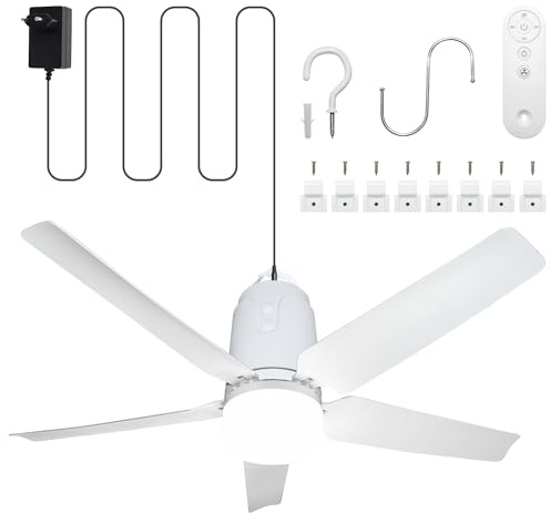 Ventilatore da Esterno Soffitto, Ventilatore da Gazebo con Luce 3000-6500K