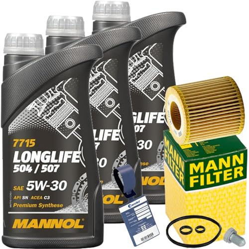 Mann Ölfilter+3L Mannol LL 5W30 Motoröl | HU710X (OX360D)+588.670.001+MN180 Mannol 5W30 für 1.2 Polo 6R Roomster Fabia