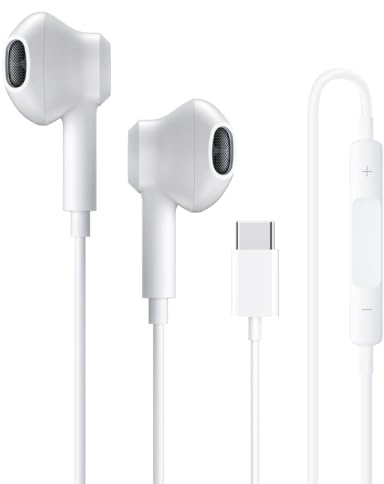 Cengxing Auriculares USB C, Cascos Tipo C con Micrófono Control de Volumen | Compatible con iPhone 17/16 Pro Max/15/15 Plus/15 Pro MAX//Samsung S20/Huawei/Xiaomi/Google/Pixel