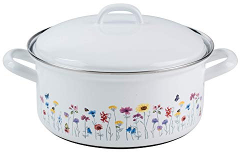 Riess 0131-070 Kasserolle mit Deckel, Durchmesser 22 cm, Inhalt 3,0 Liter, Country, Sonderedition Flora, Induktion