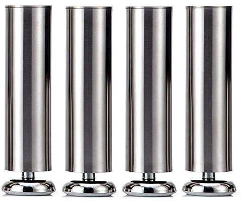 Qrity 4 x Möbelfüße Schrank Beine Küche Füße Arbeitsplatte/Einheit/Frühstück Bar/Schreibtisch Tischbeine Möbel Beine - Gummimatte - Sicher & leise 50 x 150mm