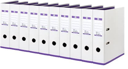 Oxford Ordner A4, myColour, 8 cm breit, zweifarbig in weiß und violett, 10 Stück