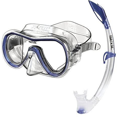 Seac Set Giglio MD Valve, Schnorchelset mit Maske und Schnorchel mit Wasserausblasventil für Kinder