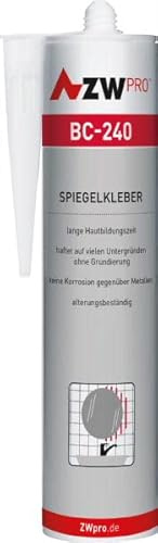 ZWpro BC-240 Spiegelkleber, Verkleben von Spiegel an Türen und Wänden, 310 ml, extra stark