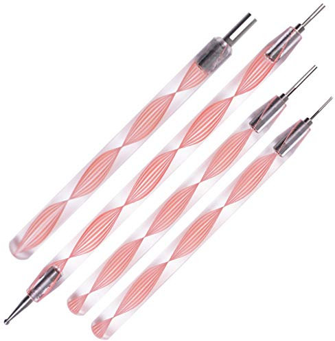 JUYA Quilling Schlitz-Werkzeuge mit Edelstahl-Kopf (rosa, 4-pcs Set)