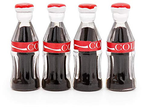 Odoria 1/12 Miniatur Cola Flaschen 4 Stück Puppenhaus Zubehör